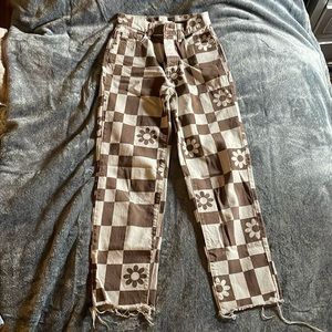 women’s pacSun high-rise straight flower pattern Jean size 23